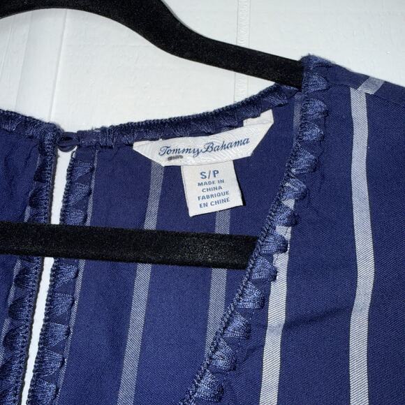 Tommy Bahama Women’s Vista Stripe Flutter Sleeve Dress Island Navy Size Small - Picture 4 of 5